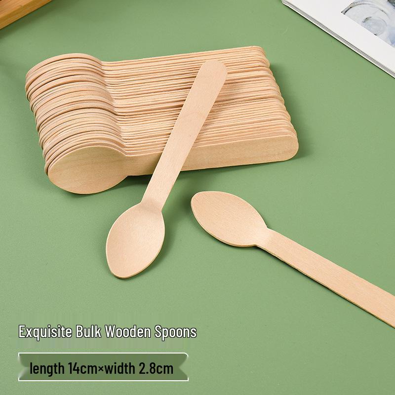 Disposable Wooden Ice Cream Tasting Spoons