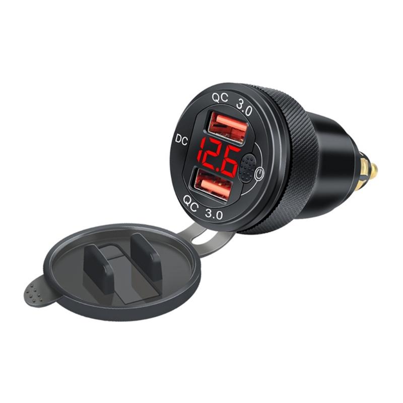 Waterproof Motorbike 12V 24V QC3.0 USB Type C PD Fast Charger Power Adapter Hella DIN Plug Socket for BMW Ducati Motorcy
