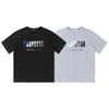 Sommer Nischen-Buchstaben blau und weiß Handtuch besticktes T-Shirt Herren und Damen High Street locker lässig Kurzarm