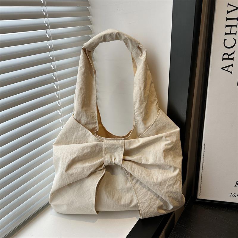 Retro Bow Plaid Women's Shoulder Bags Simple Commuter Ladies Underarm Vest Bag Casual Portable Female Shopping Handbags Tote