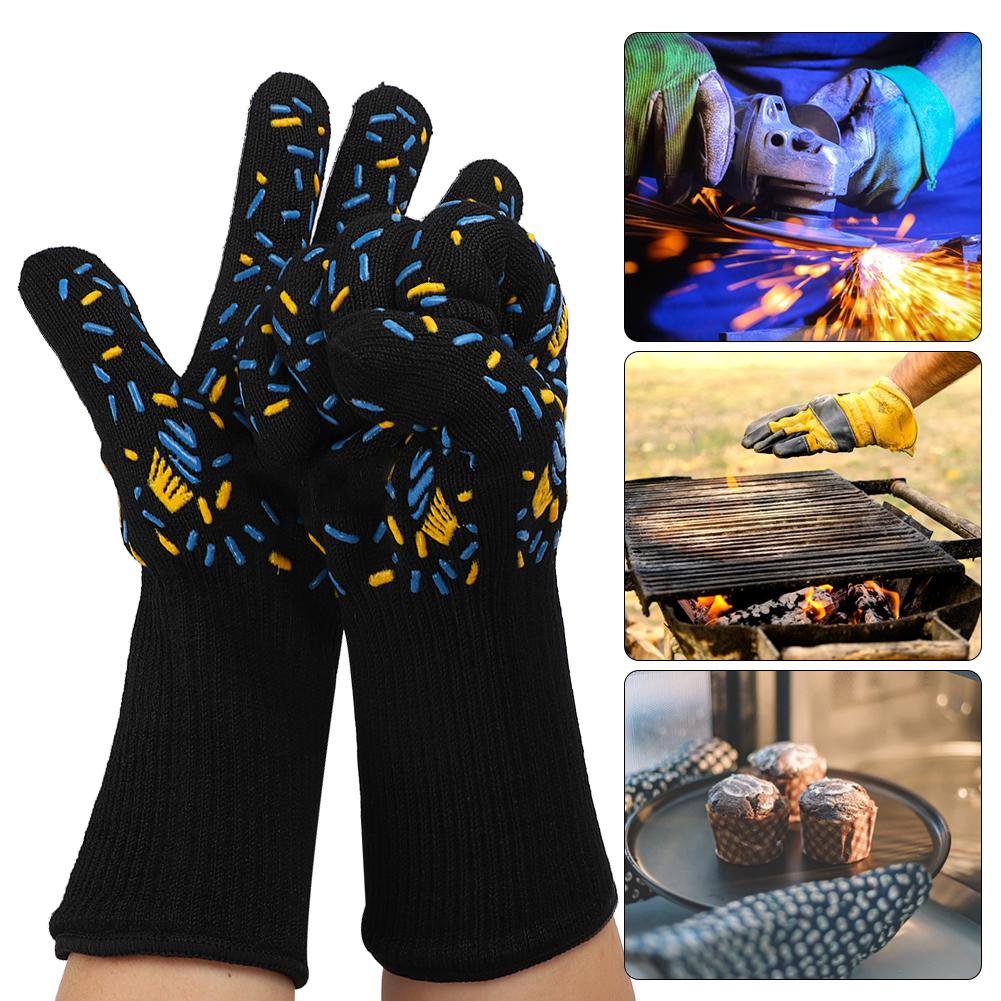 800  degrees  C High temperature Resistant Gloves Flame Retardant Non-Slip Waterproof for BBQ Microwave Oven