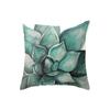 Green Plant Geometric Cushion Cover Peach Leather Fleece Home Pillow Case Sofa Office Cushion Head Back Cover