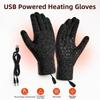 Verstellbare Temperatur Winter Heizhandschuhe Einfarbige Gestrickte Polyesterhandschuhe Herren