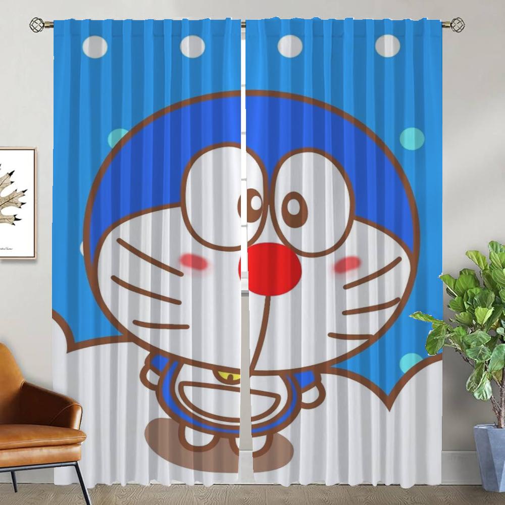 Anti-mosquito Curtains 2 Pieces Doraemones Elegant Room Curtains for Camera Living Room Curtain Partition Halloween Decoration