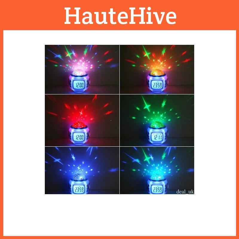 Stress Relieve Home Bedroom Child 7 Color Led Change Digital Glowing Alarm Clock For Relaxation