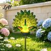 Solar Powered Path Light Peacock Garden Statue Outdoor Lighted Sculpture Waterproof Unique Mother's Day Gift LED for Patio Lawn Yard Pathway