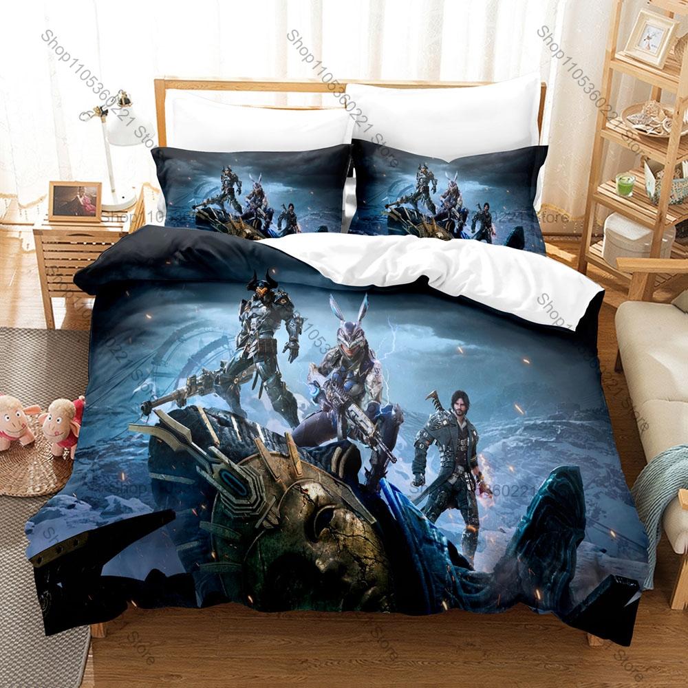 Popular Sci-Fi Game The First Descendant Pattern 3 In 1 Bedding Set Quilt Cover With Two Pillowcases Comfortable Bedroom Home