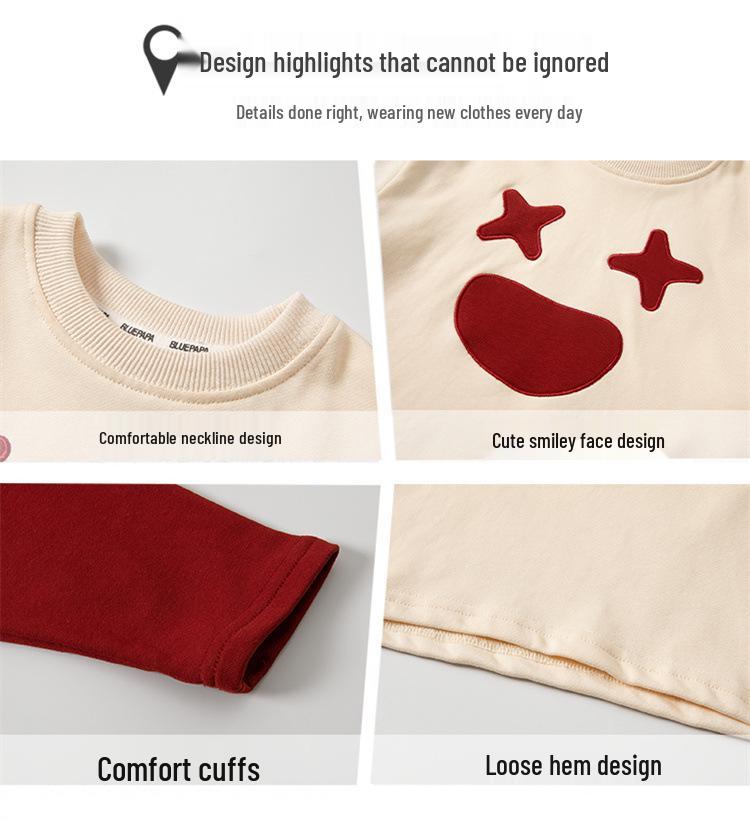 2025 New Girls' Stylish Fake Two-Piece Sweatshirt for Spring and Autumn