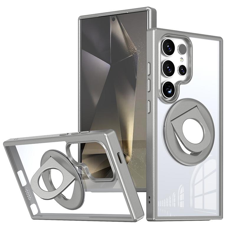 

Для Magsafe Магнитный Вращающийся на 360° Держатель-Кольцо Противоударный Чехол для Телефона Для Samsung S24 Ultra S22 S21 S20 S23 Ultra Plus FE Чехол For Galaxy S21 FE серый