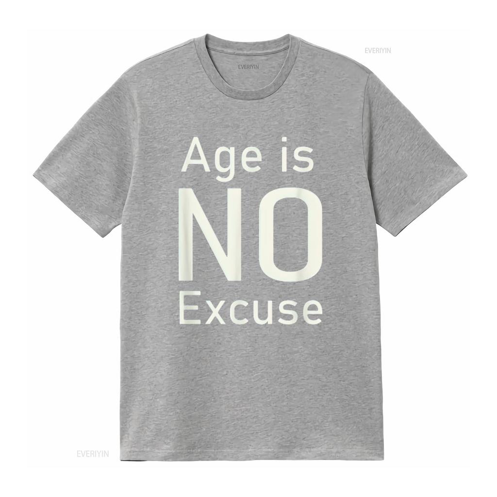 Age Is No Excuse Funny Old And Gym Lovers Design Womens T Shirt Black Large vintage Washed Soft Slightly Comfortable fashion