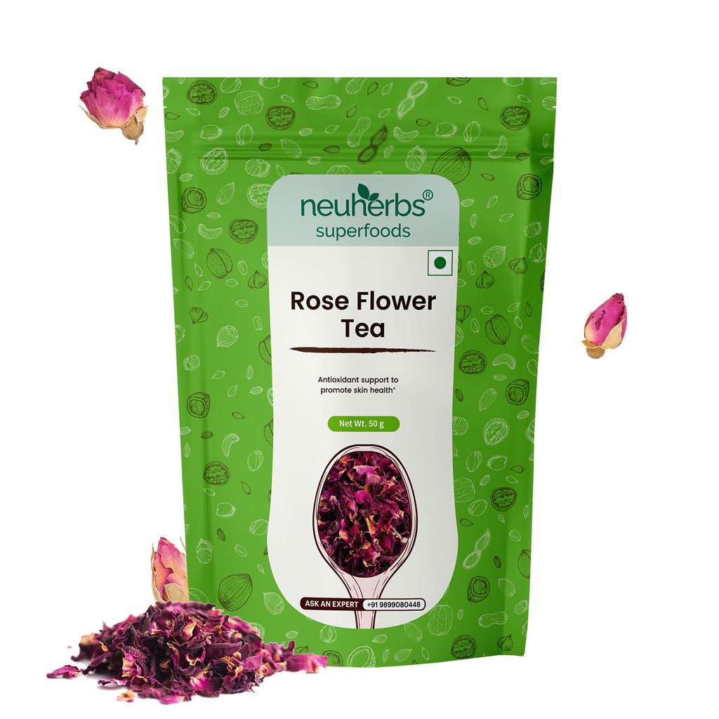 Neuherbs Tisana ai Fiori di Rosa 50 g Confezione da 1 Bevanda Erboristica Senza Caffeina per una Pelle Luminosa e il Benessere Quotidiano