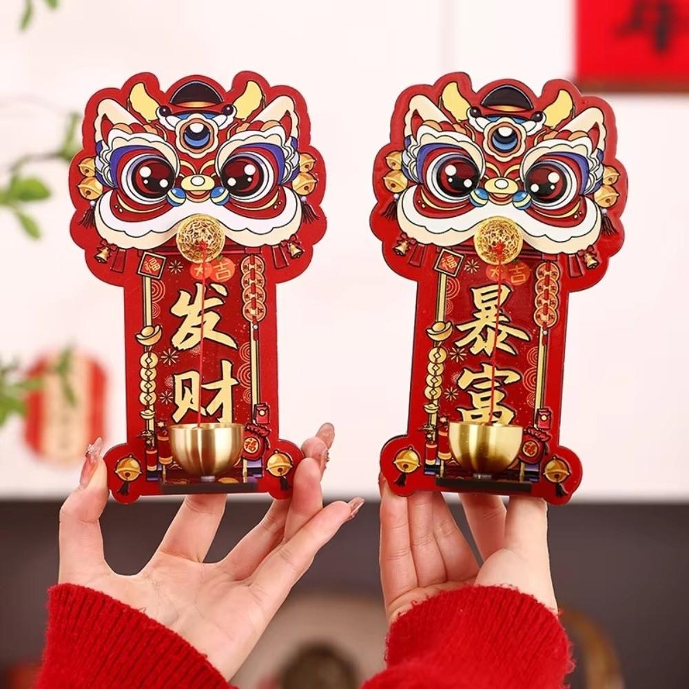 Home Decor Dopamine Magnetic Doorbell Lion Dance Spring Festival Auspicious Bell