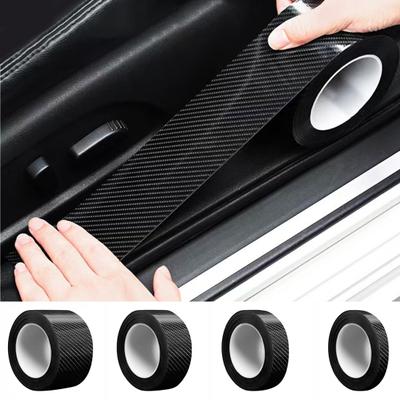 Αυτοκόλλητο Universal Car 5D Carbon Fiber Center Control Film Door Door Welcome Pedal Anti-Stepping Protection Τροποποίηση Φιλμ σώματος