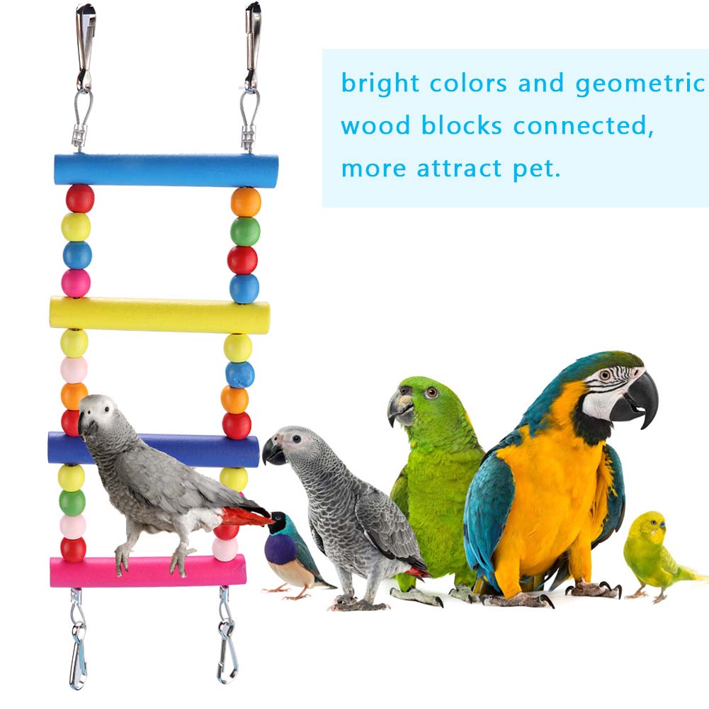 2 Stück Vogel hängender Holzblock Aktivität Klettern Kauen Schaukelständer Käfig Wandspielzeug für Papagei