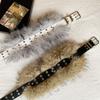 Rivet Leather Fur Belt PU Leather Plush Belt Personality Y2K Waistband  Dress Decoration