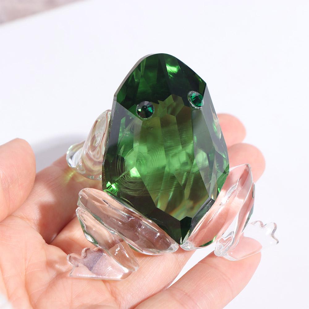 Transparent Crystal Frog Figurines Handicraft Simulation Animal Decoration  Garden Ornament