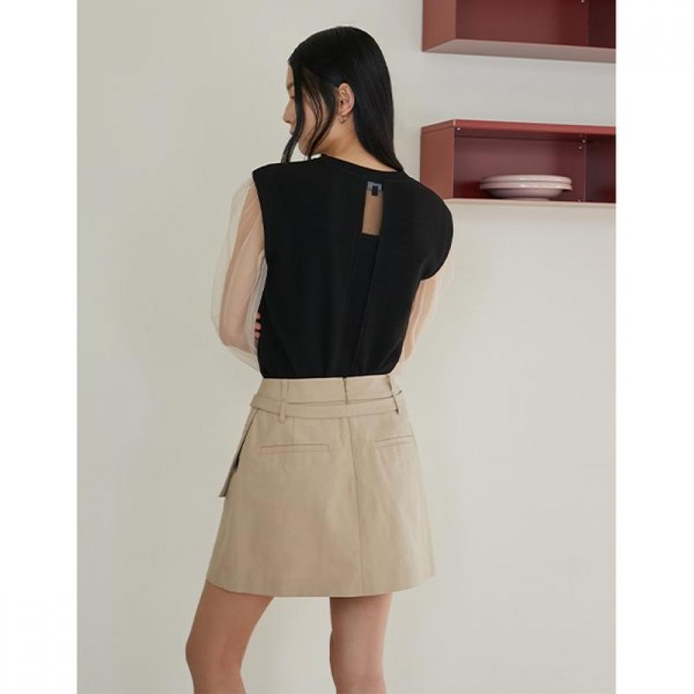 Egoist Pleats Out Pocket Belted Skirt Er2ws362