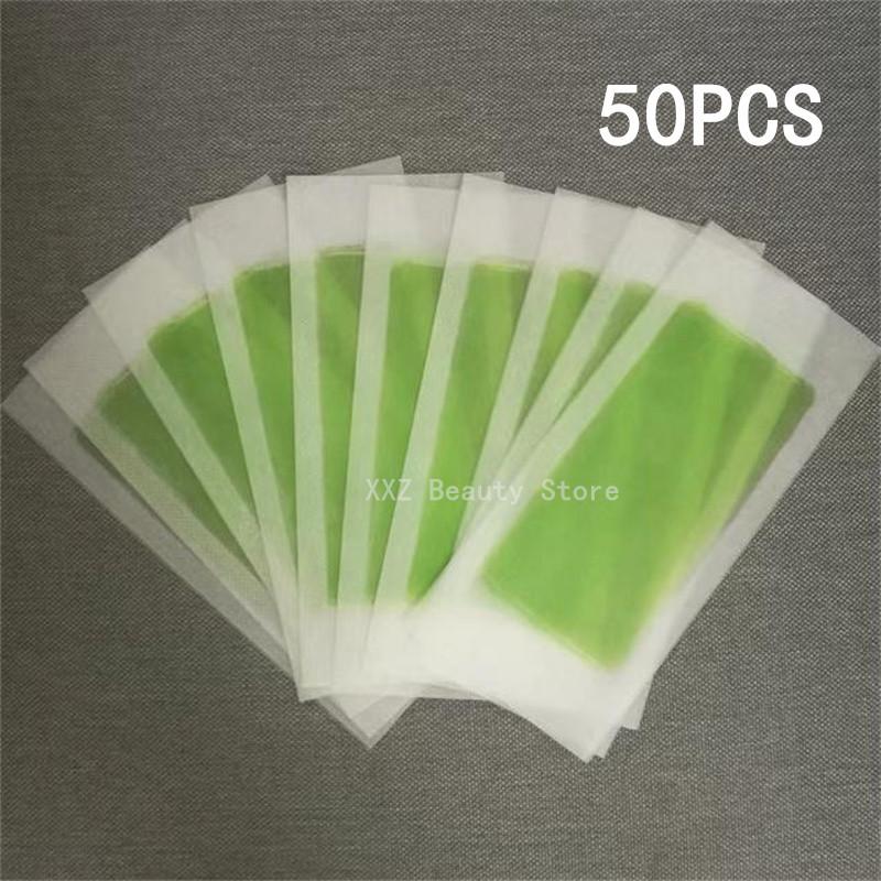 Professional Hair Removal Wax Strips 10/50 Sheets 18x9cm Double Sided Depilation Paper for Bikini Leg Body Face