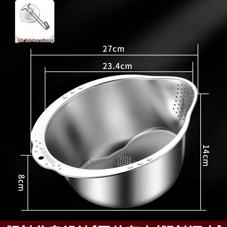 316 Stainless Steel Multifunctional Drain Basket and Washing Basin for Kitchen