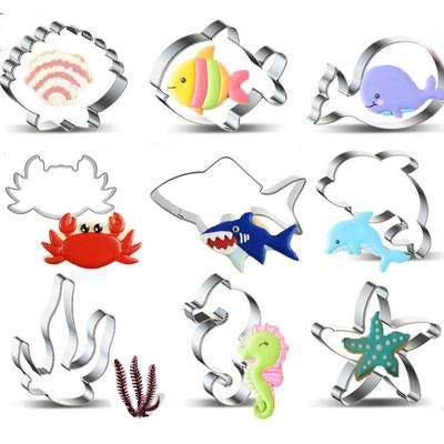 1 szt. Naczynia do gotowania Cukiernictwo Ocean Ryba Delfin Krab Foremka do ciastek Metalowa Forma do ciastek Narzędzia do dekoracji ciast z fondantem Ciasto Jadalnia Bar