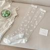 Crystal Silk Socks Stockings Women Summer Ultra-thin Transparent Nylon Long Socks Heart Print Lolita Kawaii Socks Women Stocking