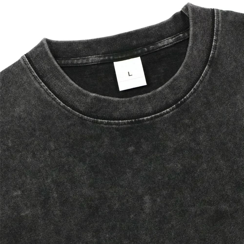 High quality men's vintage washed T-shirts hip-hop trendy short sleeved T-shirts fashionable oversized T-shirts
