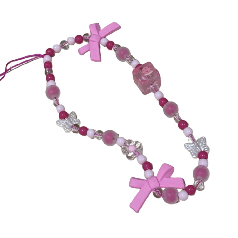 

Pink Bow Anti Lost Phone Charm Phone Lanyard Phone Case Lanyard Cellphone Strap Mobile Phone Chain XFA0002