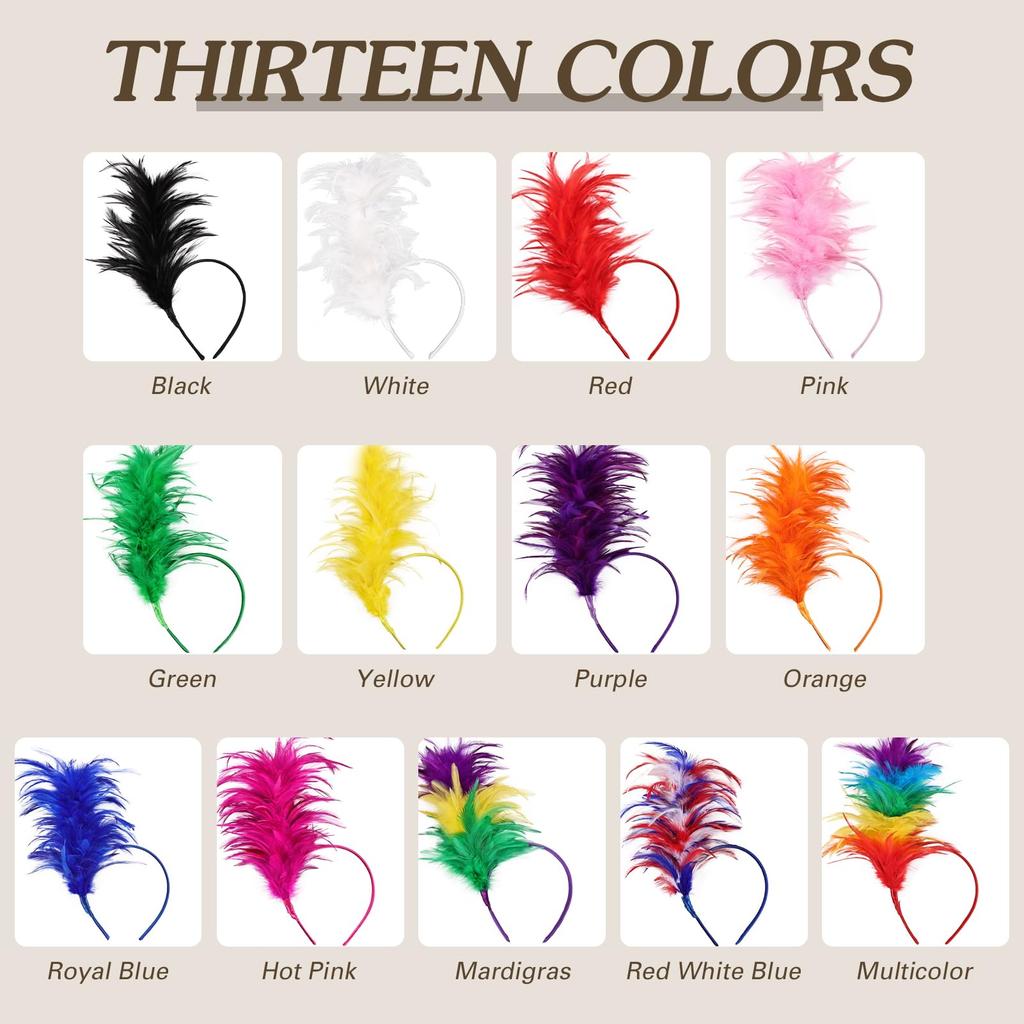 Feather Headband for Women Feather Fascinator Headband Cocktail Wedding Party