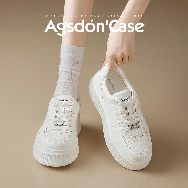 Augustine small white shoes women's 2025 new spring thick-soled small sports shoes casual white board shoes tide