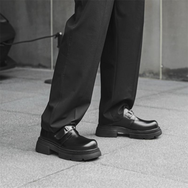 Fashion Trendy men's thick soled leather Derby shoes Fashion designer style Leisure Business Men's Wedding Outdoor Party Elevated Shoes