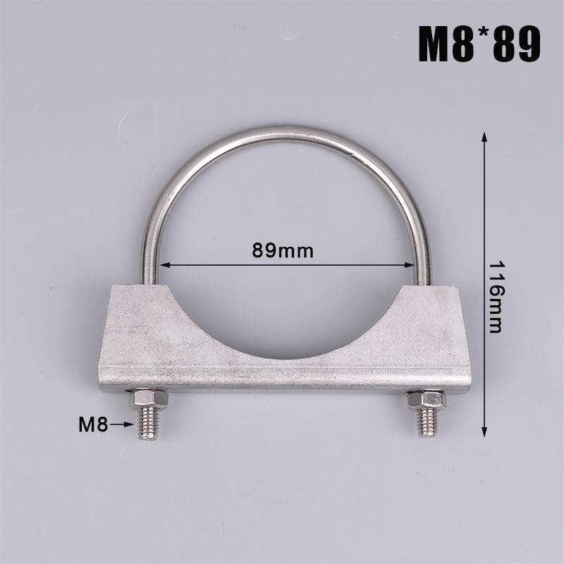 Śruba U ze stali nierdzewnej 304, nieregularna śruba z przegrodą i nakrętką M8, zacisk rury wydechowej