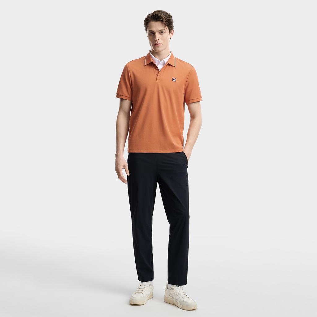 Fila F.C. Fashion Classic Minimalist Retro Casual Comfortable Versatile Cool Feeling Knitted Short Sleeve Polo Shirt Men Tops F11M621102FWI
