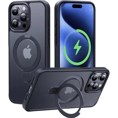 Matte Handyhülle mit Ringhalter und Glaslinsenschutz für iPhone 17 16 15 14 13 12 11 Pro Max Für Magsafe Kabelloses Magnetisches Hartes Bumper Cover