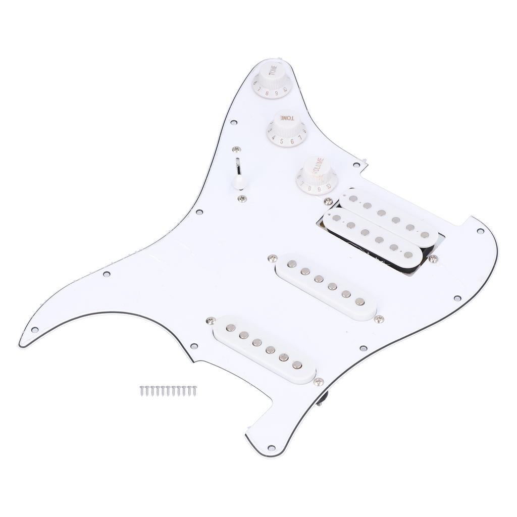 Electronic Guitar Pickguard 11‑Hole SSH Scratch Plate Backplate with Screws Pickup KitsWhite