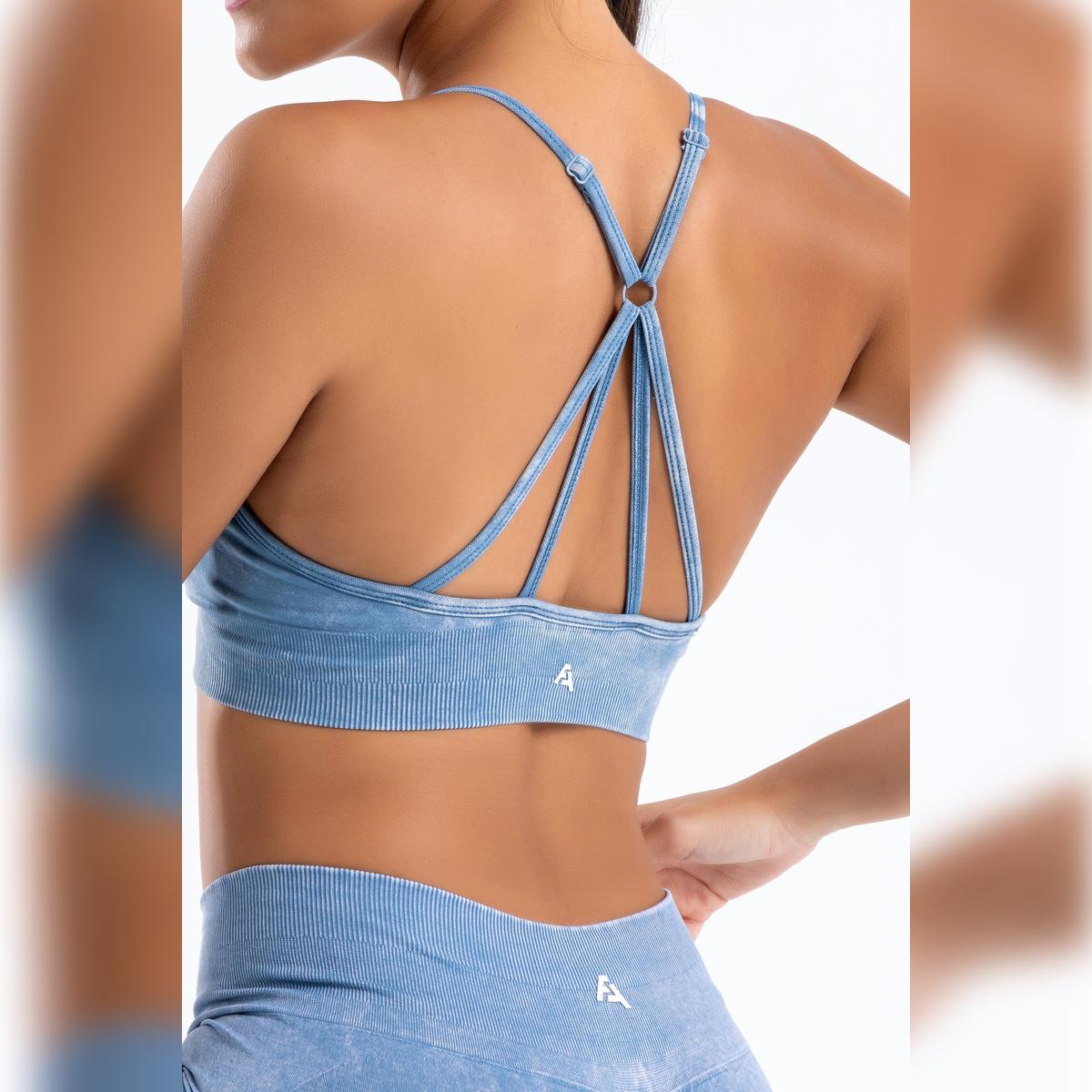 

Women s Cross Back Detailed Supported Seamless Sports Bustier XS/S синій