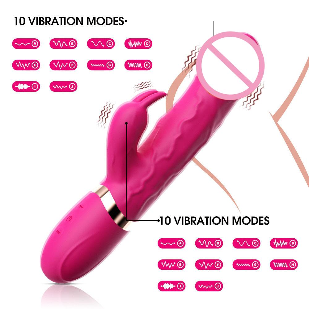 Female Masturbation AV Dildo Vibrator G-spot Rabbit Magic-Wand 10 Vibration Modes Waterproof Masturbator Sex Toy Erotic Massager