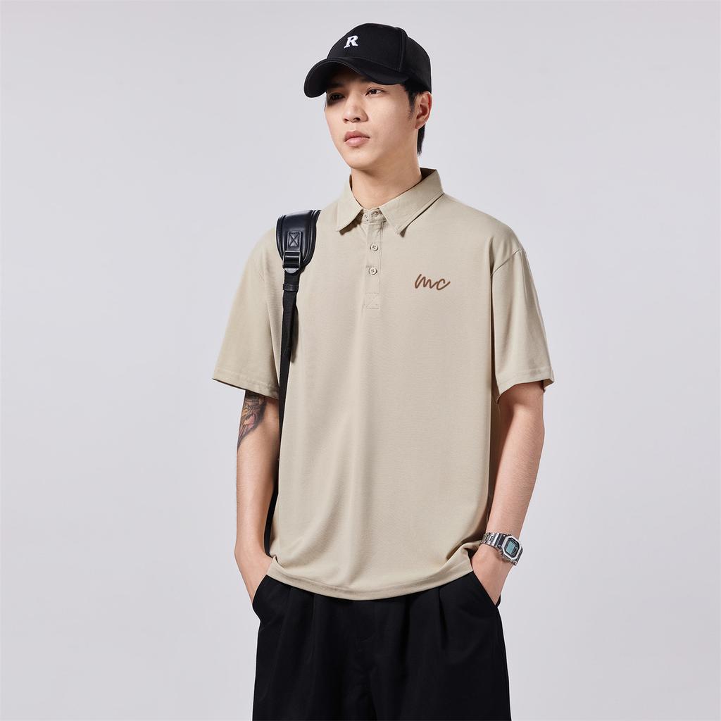 Men's Short-sleeved Letters POLO Shirt Men's Short-sleeved T-shirt Loose Lapel Summer New Style T-shirt