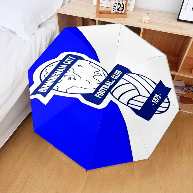 1PC Birming-ham Football Club Printed Umbrella Folding umbrella, automatic umbrella 8-Frame for Travel, camping Fan gifts Christmas Gifts
