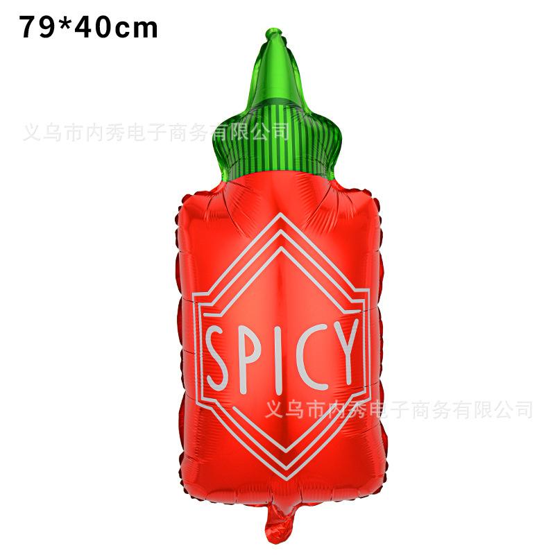 Bbq Pig Balloon Summer Outdoor Bbq Party Balloon Beer Vegetable Theme Aluminum Film Balloon Set Sauce Bottle