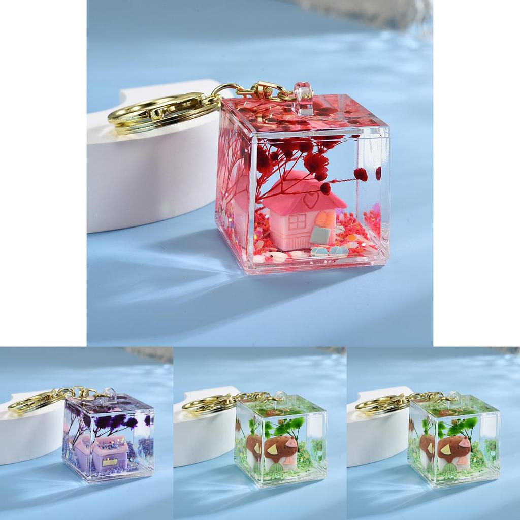 Love Theme Acrylic Key Holder With Sandinoil Motion For Couples And Kids Ideal For Holiday Gifts