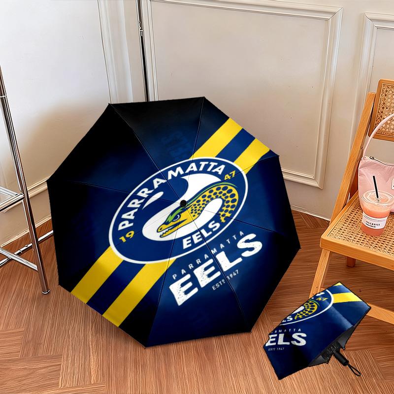 1PC Parramatta Eels Logo Automatic Umbrella - Suitable Travel Outdoor Portable Umbrella Birthday Gift Daily Essentials