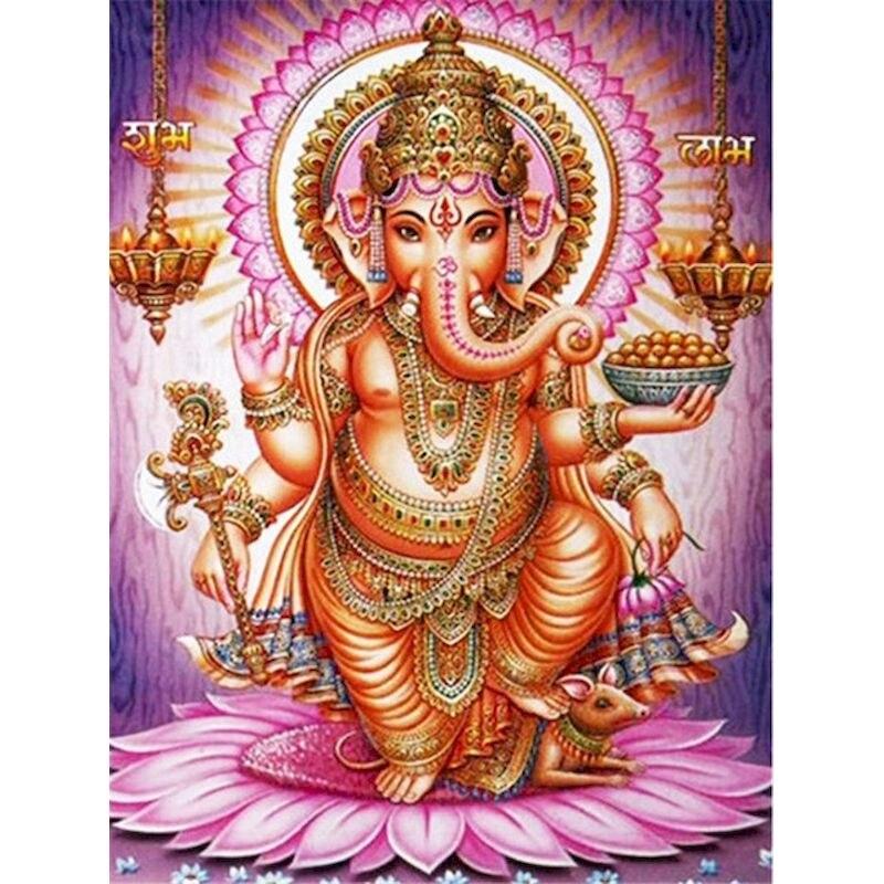 Tam Elmas Nakış Fil Tanrı Elmas Boyama Resim Mozaik El Yapımı Nakış Resimleri Yapıt