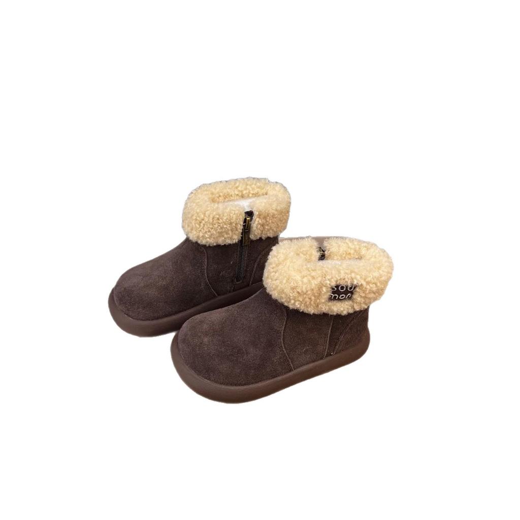 2025 Winter Girls' Velvet Lined Leather Martin Boots - Warm & Stylish Korean Fashion
