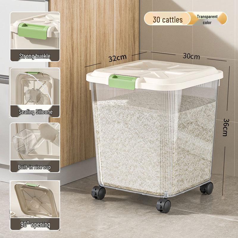 Insect-Proof, Moisture-Sealed Large Capacity Rice Storage Container