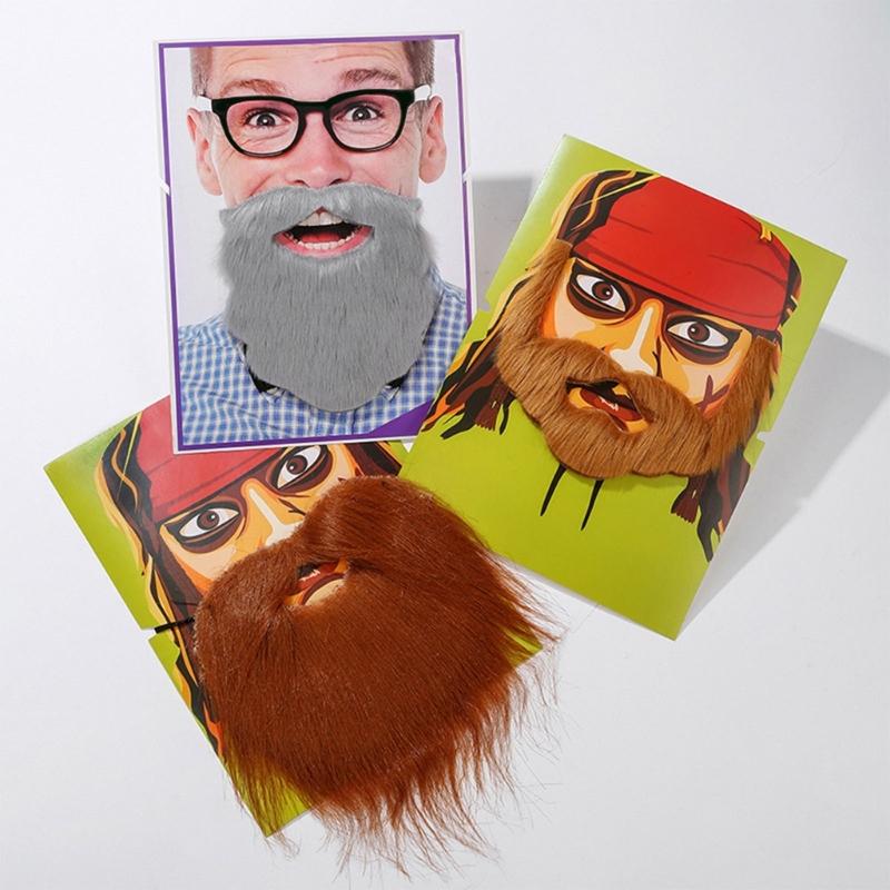 3Pcs Natural Looking Plush Mustache Fashion Costume Accessory For Cosplay Halloween Event Soft Adjustable Face Props