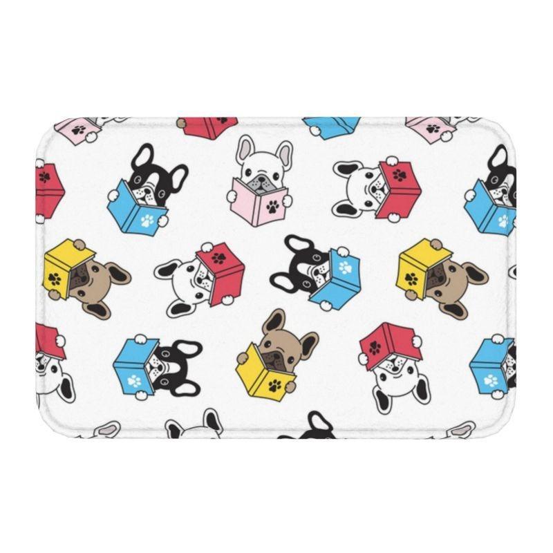 Colorful Puppy Flower Carpet for Living Room Bedroom and Home Decoration - Cartoon Dog Print Pattern Anti Slip Carpet
