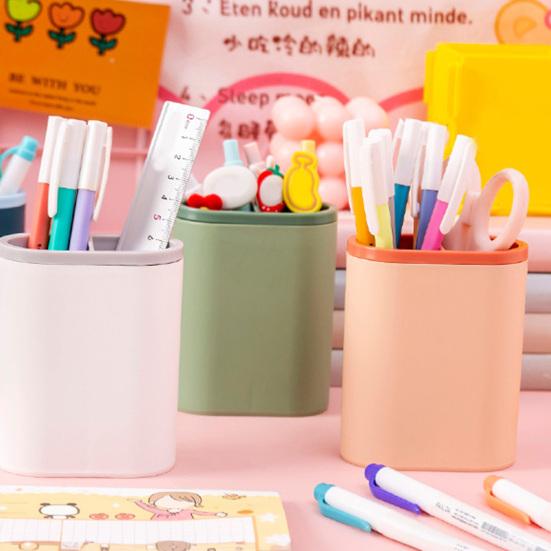 Pen Holder Large Capacity Desk Organizer with Multi-Grid Partition Pens Scissors Office School Supplies Desktop Decor