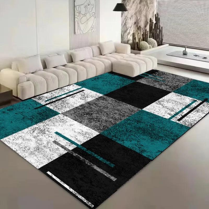 Modern Stripe Pattern Decorative Rug for Living Room Big Size Home Bedroom Decor Carpet Easy Cleaning Lounge Sofa Side Floor Mat