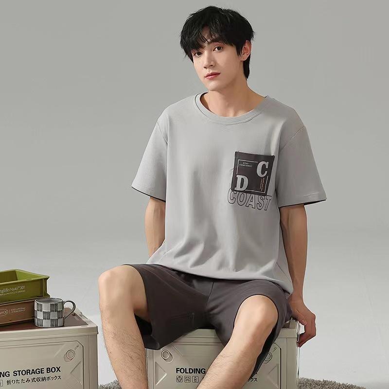 Summer Men's Pajamas Knit Pajamas Set Pajamas Big Boys Pajamas Family Clothing