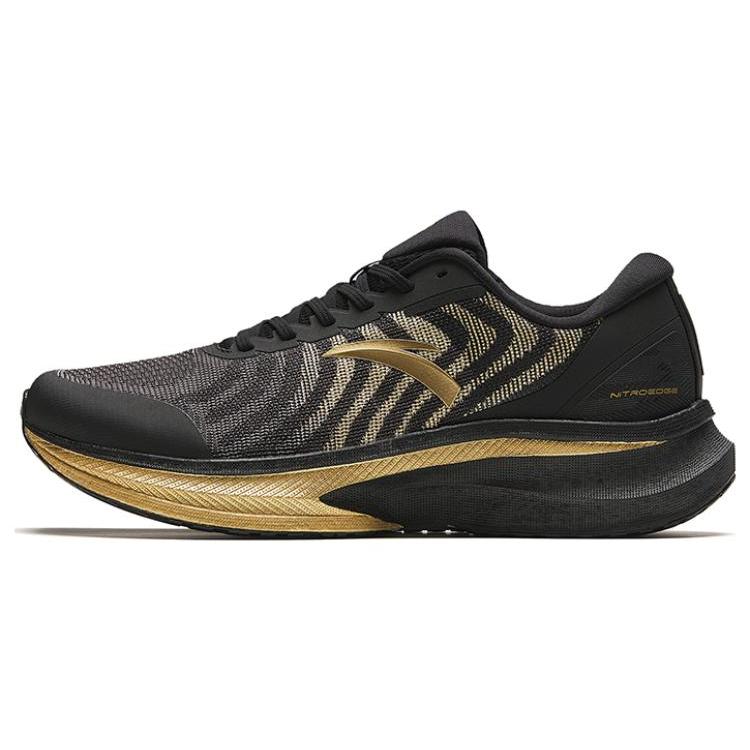 

Anta Comfortable Cushioning, Wear Resistant Low top Running Shoes Men s Black Gold 112355582-1 39